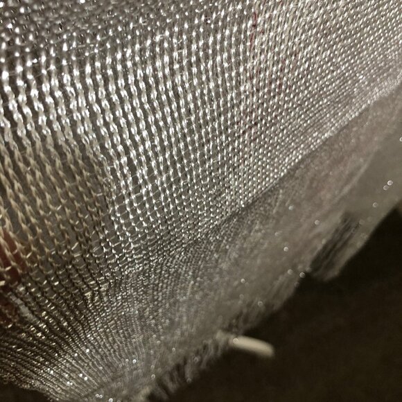 ✨ Kimberly C. Silver Metallic Fringe Scarf/Shawl - Picture 6 of 14